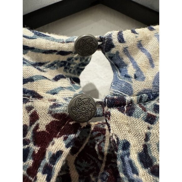 Free People Blouse Layered Open Front Linen Blend Lace Trim Size XS - Picture 9 of 10